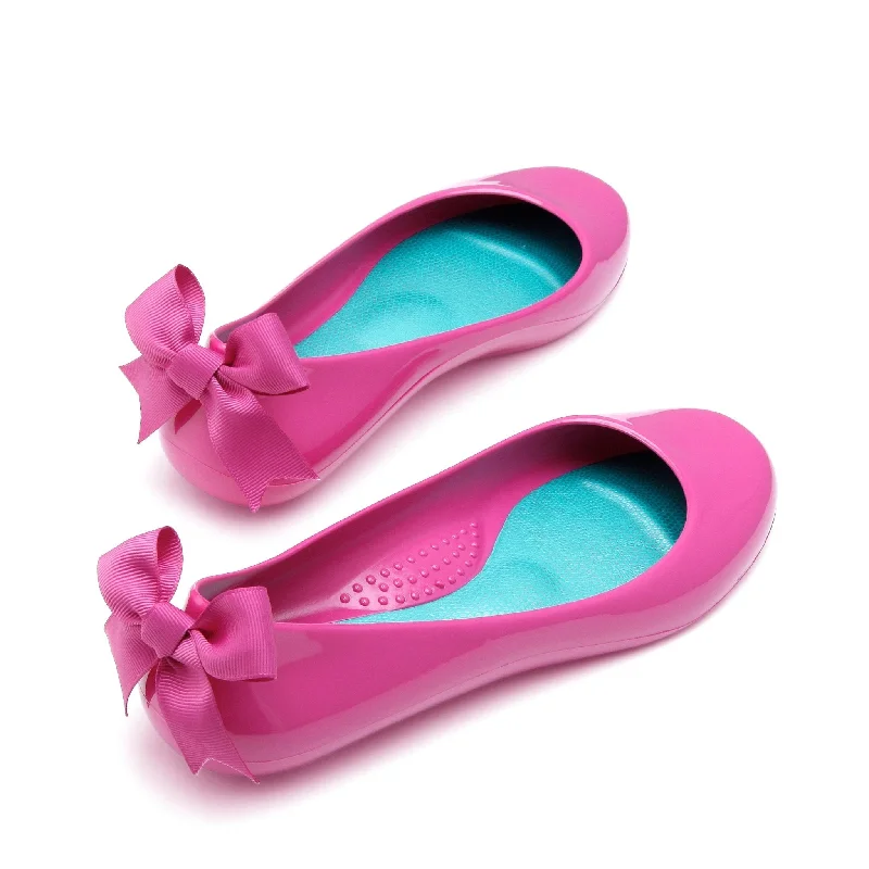 Bow Ballet Flats, Shiny Sangria Shoe