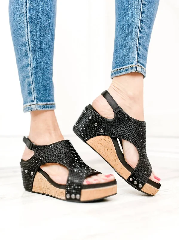 Carley Crystal Shoe In Black Crystals