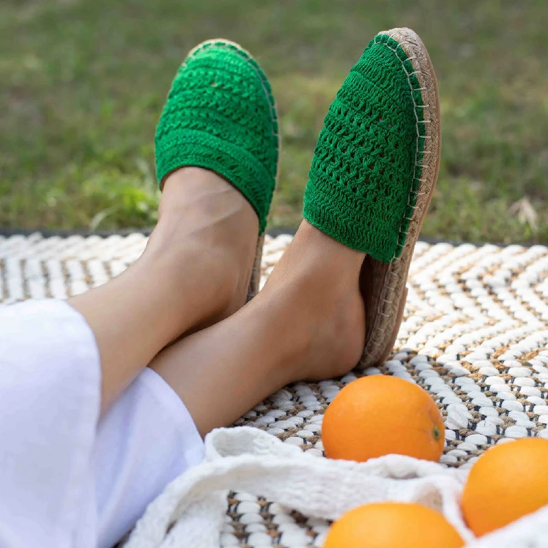 Croshia Green Espadrilles Flats