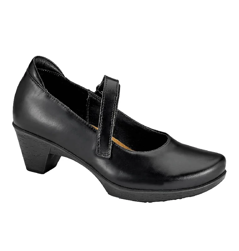 Muse Mary Jane Shoes In Black Madras Leather