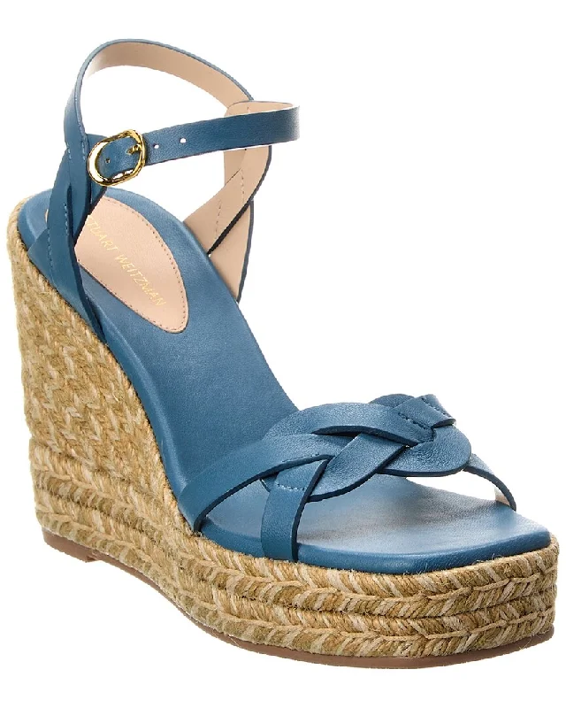 Stuart Weitzman Braida Max Leather Wedge Espadrille