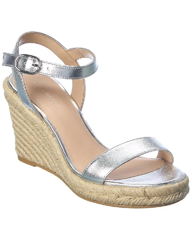 Stuart Weitzman Teddi Leather Wedge Sandal