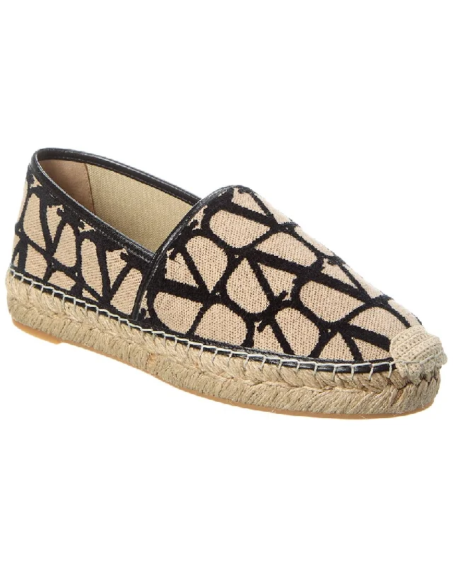 Valentino Toile Iconographe Canvas & Leather Espadrille