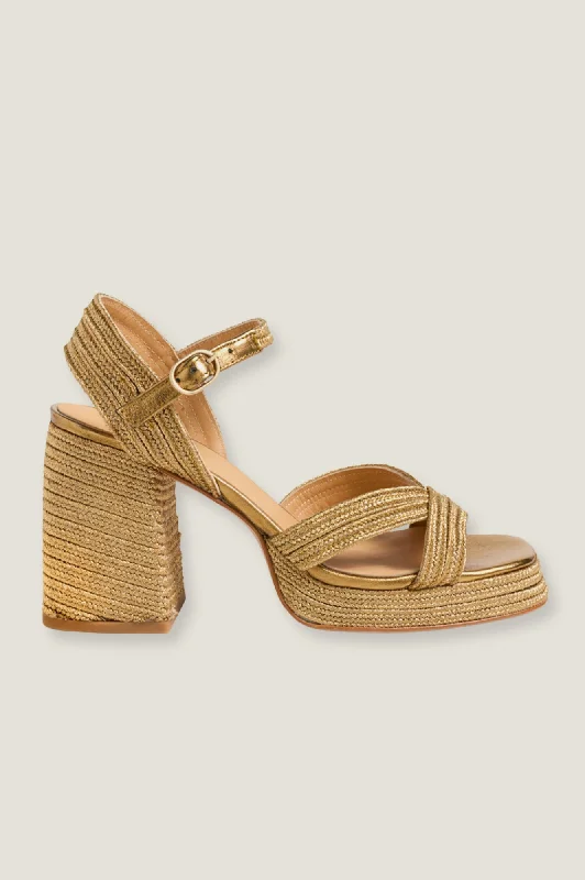 Valle Platform High Heels | Gold