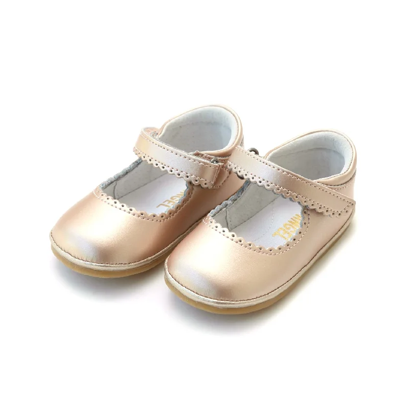 Cara Pink Gold Scalloped Leather Mary Jane - Babies & Toddlers