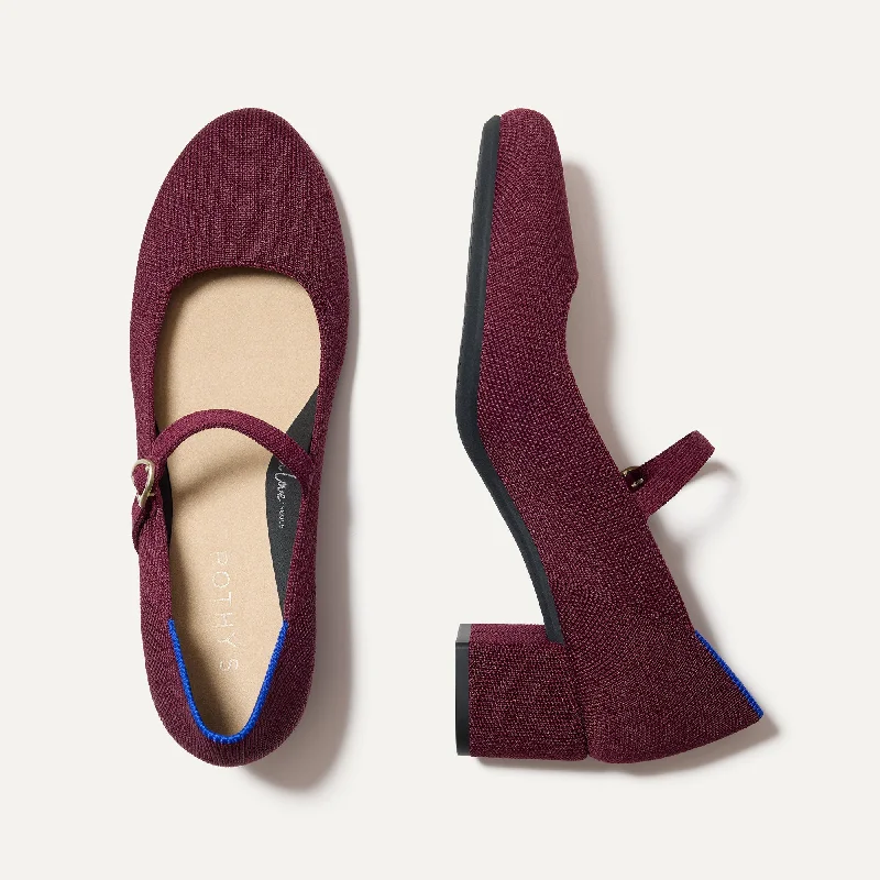 The Mary Jane Heel - Wine Red