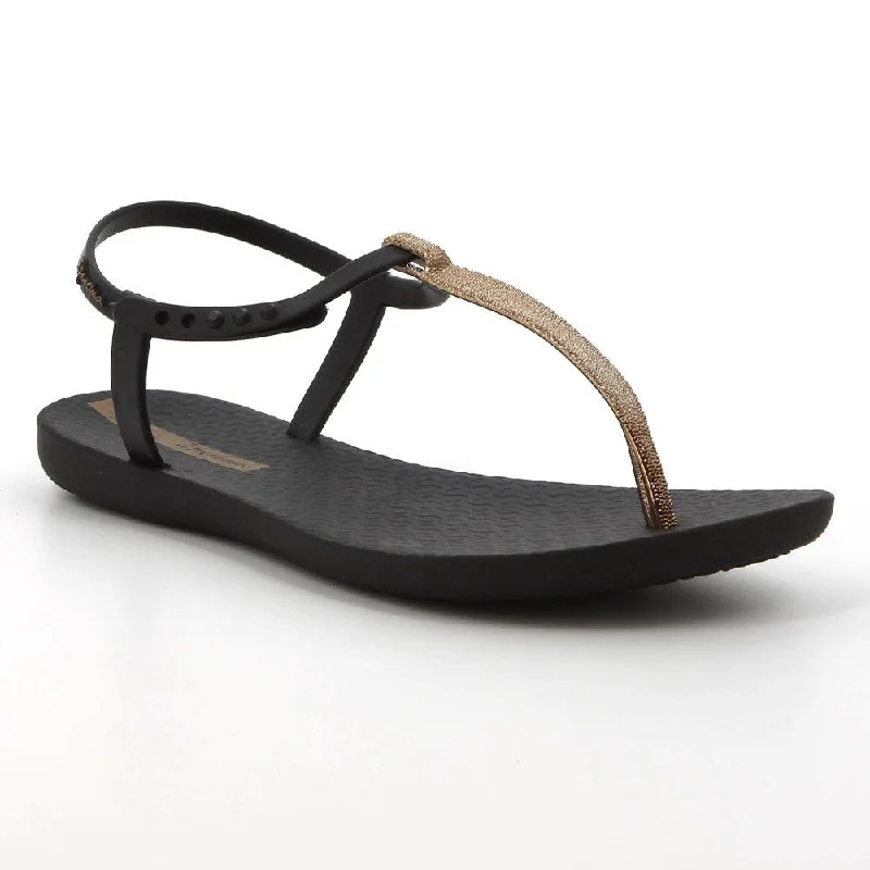 Ipanema Back Strap - Galm Trim Sandals - Black/Gold