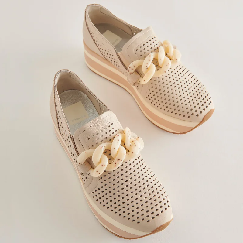 JHENEE PERFORATED SNEAKERS SAND NUBUCK