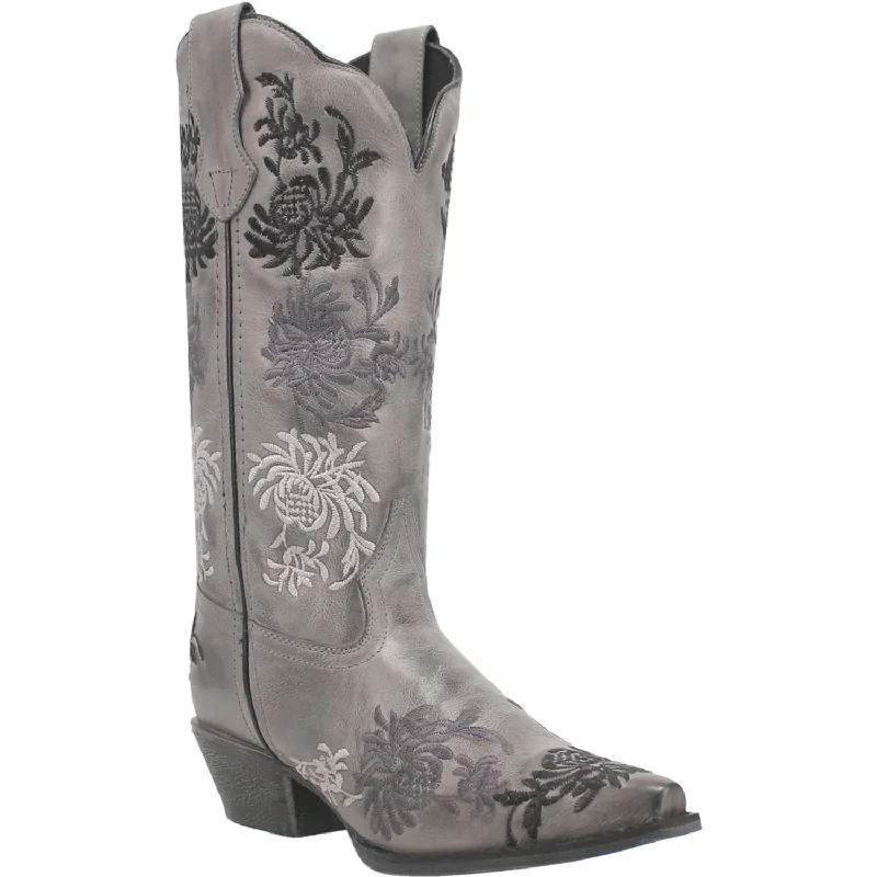 Laredo Womens Sylvan Grey Leather Cowboy Boots