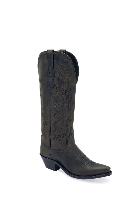 Old West Womens Western Black Leather Cowboy Boots