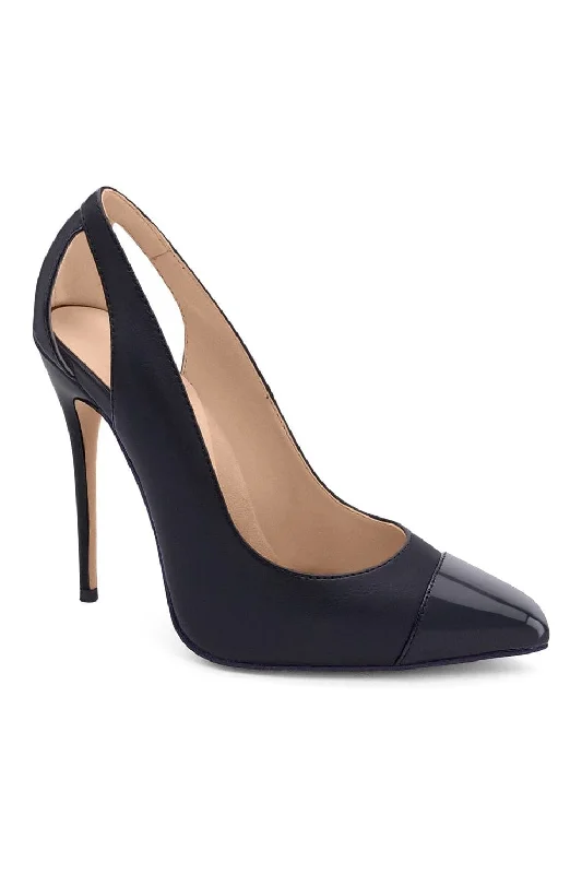 Cut Out Designed Pointed Toe Spectator Pump