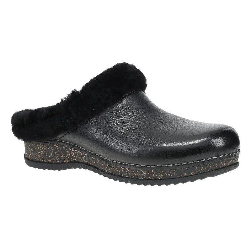 Dansko Women's Magda Clog - Black Waxy Milled Mule