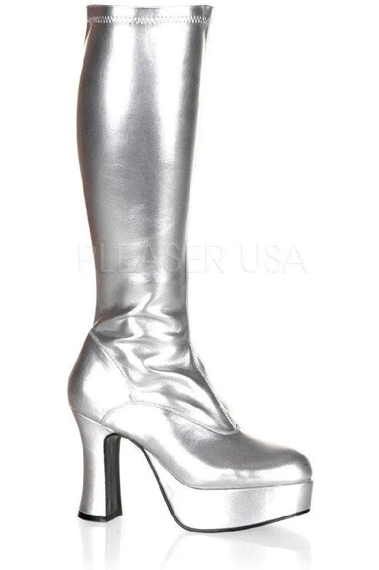 EXOTICA-2000 Go Go Boot | Silver Patent