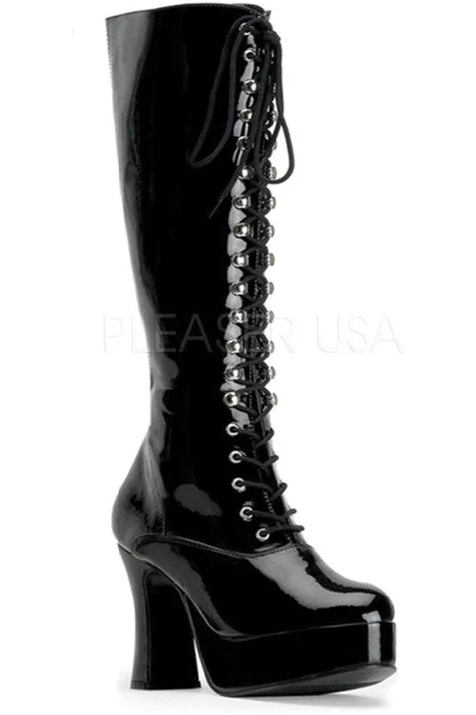 EXOTICA-2020 Knee Boot | Black Patent