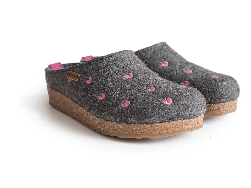 Cuoricini Grey with Pink Hearts Cork & Wool