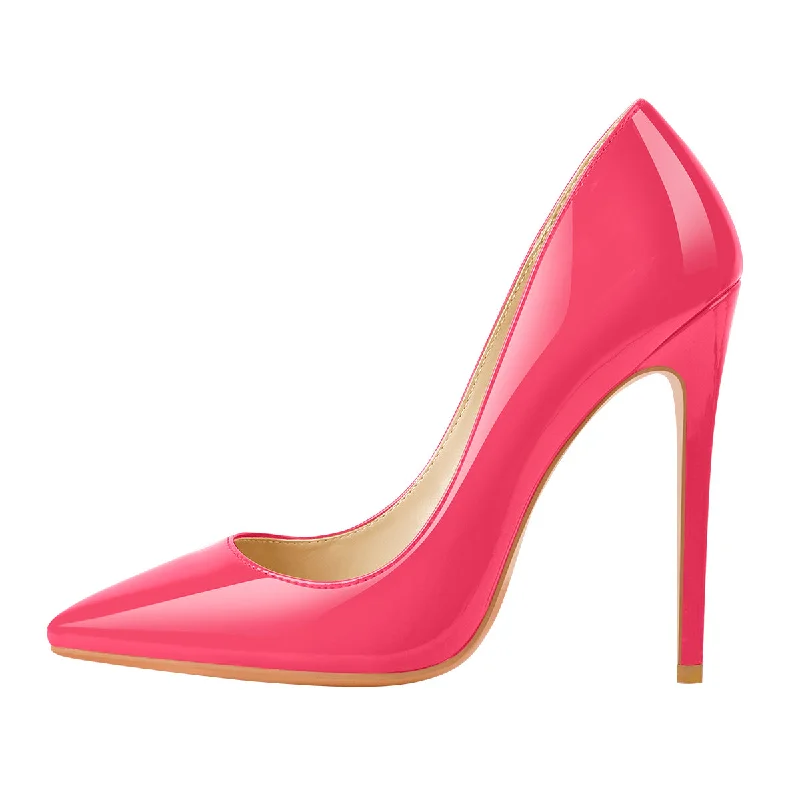 8cm 10cm 12cm Rose Red Pointed Toe Slip On High Heel Pumps